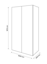 GoodHome Atomia Freestanding Matt White Particle Board Double Wardrobe (H)1875mm (W)1000mm (D)580mm - thumbnail 7