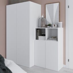 GoodHome Atomia Freestanding Matt White Particle Board Double Wardrobe (H)1875mm (W)1000mm (D)580mm - thumbnail 4
