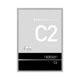 Nielsen C2 Brushed Silver Aluminium Picture Frame A3, 29.7X42Cm - With Float Glass And Push/turn Clips