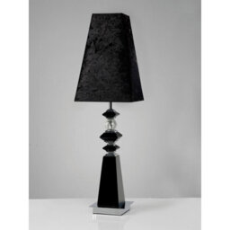 Luminosa Lighting Luminosa (Dh) Galata Table Lamp E27 Black Suede Shade Black/crystal, Not Led/cfl Compatible - thumbnail 2