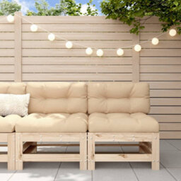 Walplus Outdoor Garden Middle Sofa For Patio Balcony Poolside Furnitures 2 Pcs Solid Wood Pine - Cushion Not Included