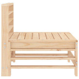 Walplus Outdoor Garden Middle Sofa For Patio Balcony Poolside Furnitures 2 Pcs Solid Wood Pine - Cushion Not Included - thumbnail 4