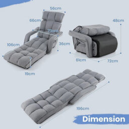 Adjustable Floor Lazy Chair With Armrest Single - thumbnail 2