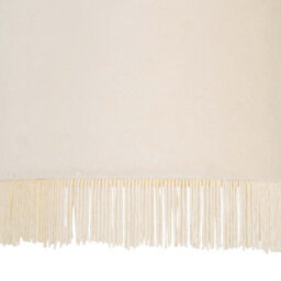 First Choice Lighting Set Of 2 Fringed Off White 23Cm Fringed Velvet Pendant Shades - thumbnail 4