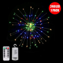 Taylor & Brown 240 Led Fire-Work String Lights, Battery Operated Starburst Lights With Remote, Indoor/outdoor Decor, Multi - thumbnail 1