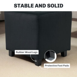 Wyld Haus Liviel Velvet-Feel Charcoal Grey Square Ottoman 35 X 35 Cm - thumbnail 7