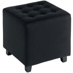 Wyld Haus Liviel Velvet-Feel Charcoal Grey Square Ottoman 35 X 35 Cm - thumbnail 2