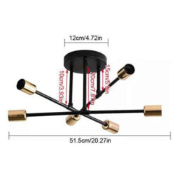 Sputnik Chandelier Pendant Light Ceiling Fixture Led Compatible Vintage Style, 1 Pack - thumbnail 2