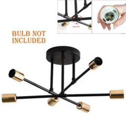 Sputnik Chandelier Pendant Light Ceiling Fixture Led Compatible Vintage Style, 1 Pack - thumbnail 3