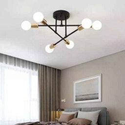 Sputnik Chandelier Pendant Light Ceiling Fixture Led Compatible Vintage Style, 1 Pack - thumbnail 5