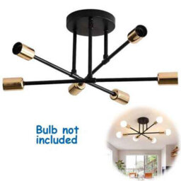 Sputnik Chandelier Pendant Light Ceiling Fixture Led Compatible Vintage Style, 1 Pack - thumbnail 7