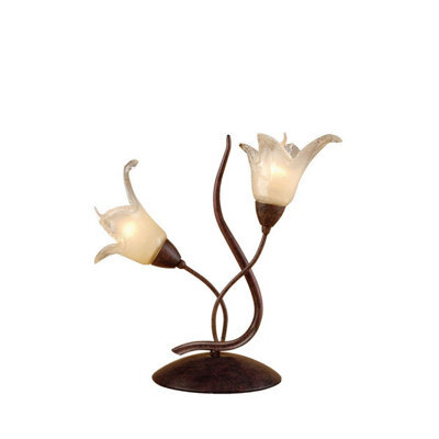 Luminosa Lighting Luminosa (0024 006) Florida Table Lamp 2 Light E14, Brown/black Oxide - image 1