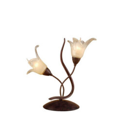 Luminosa Lighting Luminosa (0024 006) Florida Table Lamp 2 Light E14, Brown/black Oxide - thumbnail 1