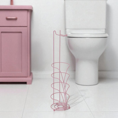 Showerdrape Vertu Pink Toilet Roll Holder & Spare Combo - image 1