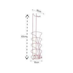 Showerdrape Vertu Pink Toilet Roll Holder & Spare Combo - thumbnail 2