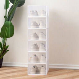 Living And Home 12 Pcs Clear Stackable Shoe Storage Box Plastic Shoe Organiser 36Cm (W) X 26Cm (D) X 16.5Cm (H) - thumbnail 3
