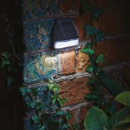4 X Mini Solar Powered Wall & Fence Led Lights - Outdoor Garden Spotlights For Patio, Decking, Sheds - Each H7 X W7 X D4Cm - thumbnail 3