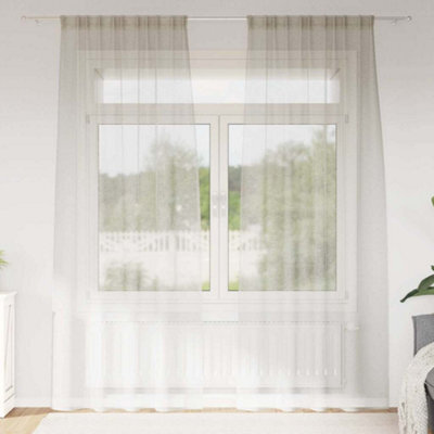 Walplus Curtains With Curtains 2 Pcs Cream Polyester - image 1