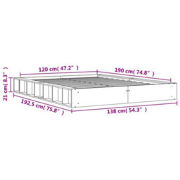 Berkfield Bed Frame Wax Brown 120X190 Cm Small Double Solid Wood Pine - thumbnail 9