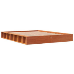 Berkfield Bed Frame Wax Brown 120X190 Cm Small Double Solid Wood Pine - thumbnail 3