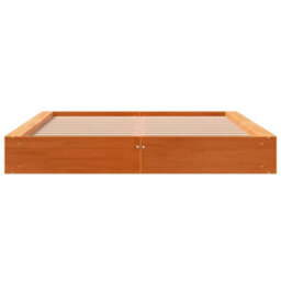 Berkfield Bed Frame Wax Brown 120X190 Cm Small Double Solid Wood Pine - thumbnail 4