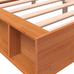 Berkfield Bed Frame Wax Brown 120X190 Cm Small Double Solid Wood Pine - thumbnail 7