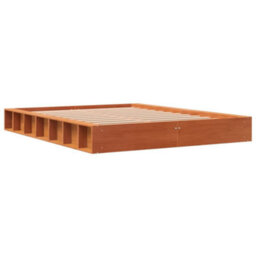 Berkfield Bed Frame Wax Brown 120X190 Cm Small Double Solid Wood Pine - thumbnail 6