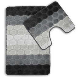 Velosso Hex Stripe Bath And Pedestal Mat Pink - thumbnail 2