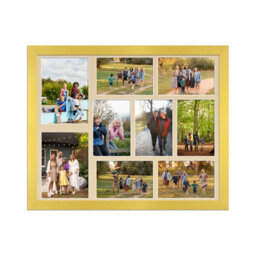 AK Frames 20X16 Gold Modern Multi Photo Frame With Ivory Mount - Holds 9 Apertures (2X) 7X5, (7X) 6X4 Photos - thumbnail 1
