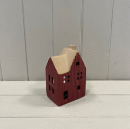 Four Candle Satchville Red Ceramic House Tealight Holder - thumbnail 1