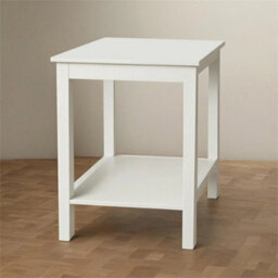 Small 2 Tier White Matt Finish Side Table With Shelf Bedroom Coffee End Table - thumbnail 3