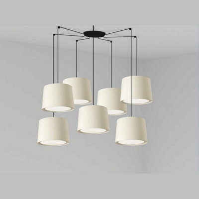 Luminosa Lighting Luminosa Conga White Pendant Suspension Pendant Lamp 7 Light
