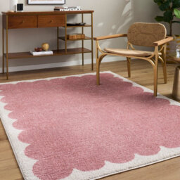 Livabliss Fossay Shaggy-Washable Pink Ivory Modern High Pile Living Bedroom Rug 200 X 275 Cm Easy Care, Non Shedding