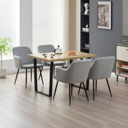 Outdoor Living (NW) Ltd Colorado Dining Table With 4 Grey  Charlotte Velvet Chairs - thumbnail 1