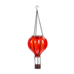 Solar Powered Red Fiesta Flaming Balloon Lantern - Weatherproof Outdoor Garden Hanging Flame Effect Led Light - thumbnail 3
