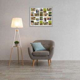 AK Frames 80X70Cm Light Grey Modern Multi Photo Frame With White Mount - Holds 20 Apertures (18X) 6X4, (2X) 4X4 Photos - thumbnail 3