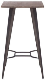 Lamboro Tolix Rustic Square Bar Table With Brown Wooden Top & Metal Frame - 104Cm Height - thumbnail 4