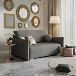 Viva Glov Iii Sofa Bed With Sleep Function Storage Container Chipboard Wooden Frame Sinuous Spring 154X98X85Cm Grey - thumbnail 2