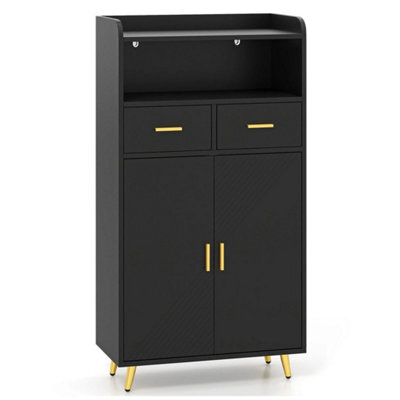 Buffet Sideboard Kitchen Storage Cabinet W/2 Doors And 2 Drawers-Black - image 1