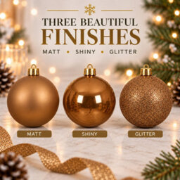 Decoris 60 Caramel Brown Baubles Shatterproof Christmas Tree Hanging Decor - thumbnail 3