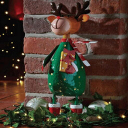 Samuel Alexander 44Cm Hand Painted Metal Christmas Polka Dot Rudolph Decoration - thumbnail 3