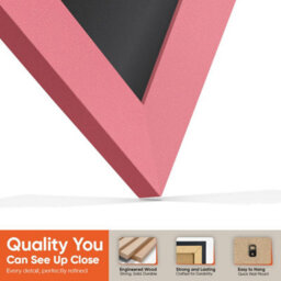 "AK Frames 25X17"" Pink Modern Vinyl Record Frame With Black Mount For 12 Inch Lp Cover & Disc - Overlapped Design" - thumbnail 3