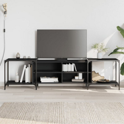 Berkfield Tv Cabinet Black 203X37X50 Cm Engineered Wood - image 1