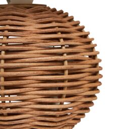 Inlight Peiros Round Matt Natural Rattan Effect Table Lamp, Pair - thumbnail 3