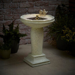 Valuelights Bird Bath Solar Powered Outdoor Cascading Water Fountain Feature Garden Light - thumbnail 1