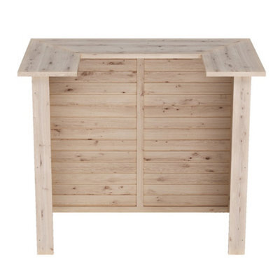 Garden Cocktail Bar Rustic Pine Wooden Home Bar Table Pub Counter Reception Desk - image 1