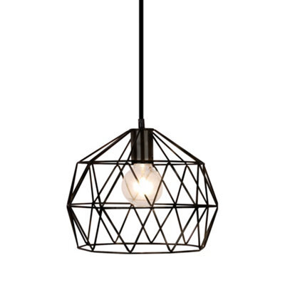 Bubly Bathrooms Colorado Black Geometric Pendant Light - Ip44 Bathroom Rated & Adjustable Flex - image 1
