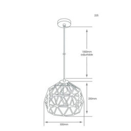 Bubly Bathrooms Colorado Black Geometric Pendant Light - Ip44 Bathroom Rated & Adjustable Flex - thumbnail 3