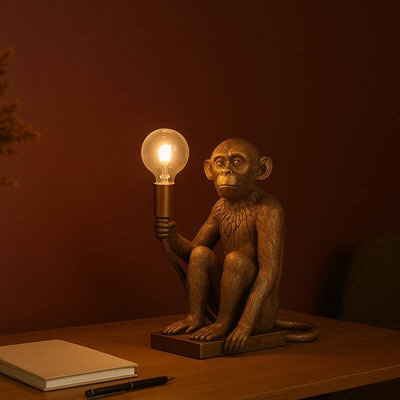 Edit Conor Usb Rechargeable Led Monkey Table Lamp Gold - image 1