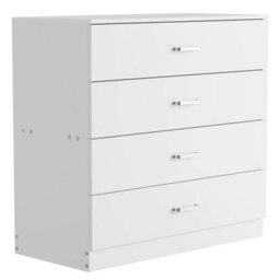 4Drawer White75 X 36 X 72Cm Chest Of Drawers Modern White Drawer Metal Handles Furniture Bedside Table